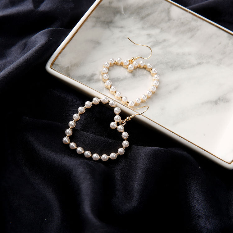 Pearl Heart Earrings