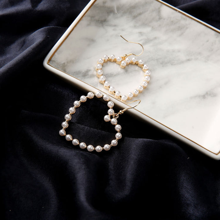 Pearl Heart Earrings