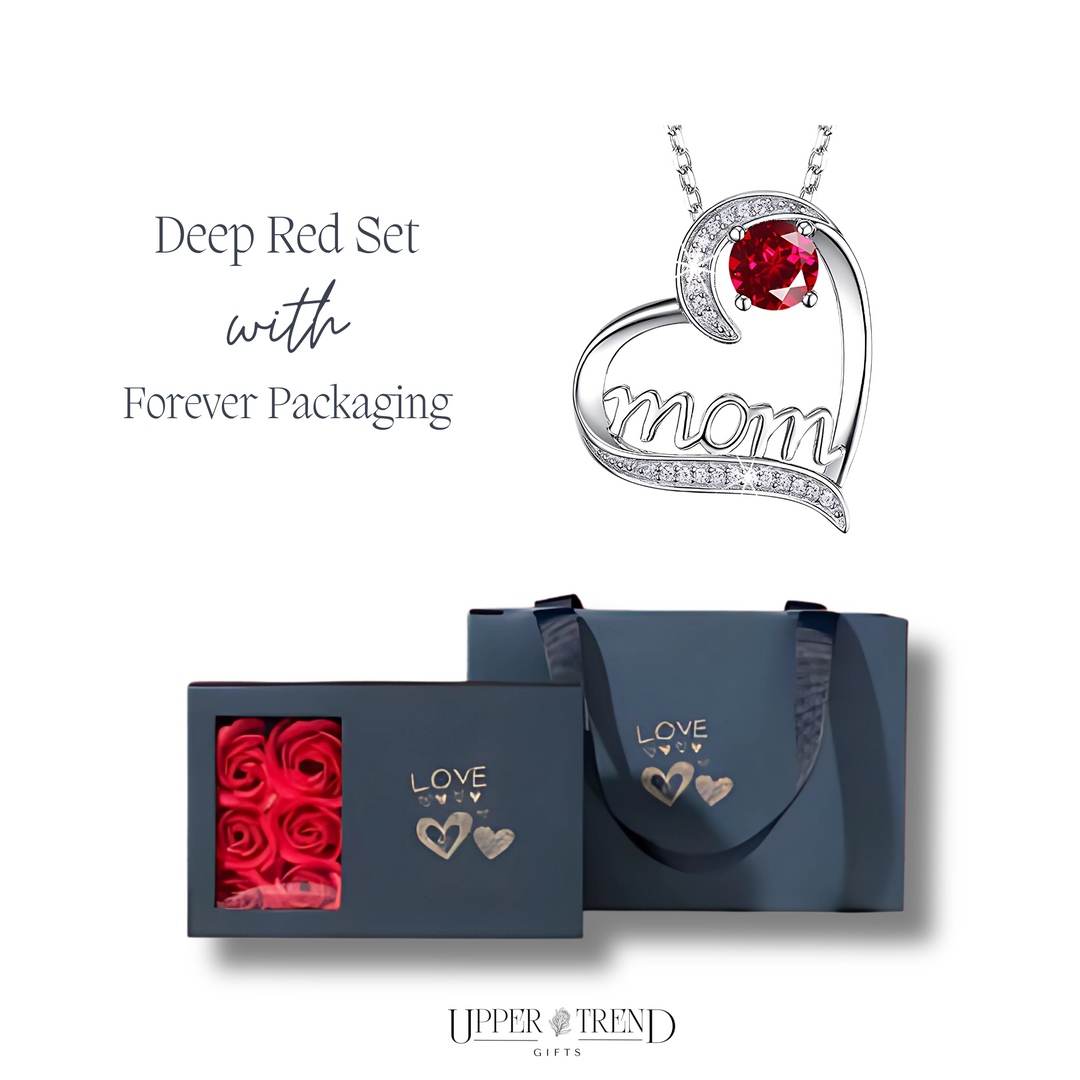 A Mothers Heart Necklace with Forever Roses