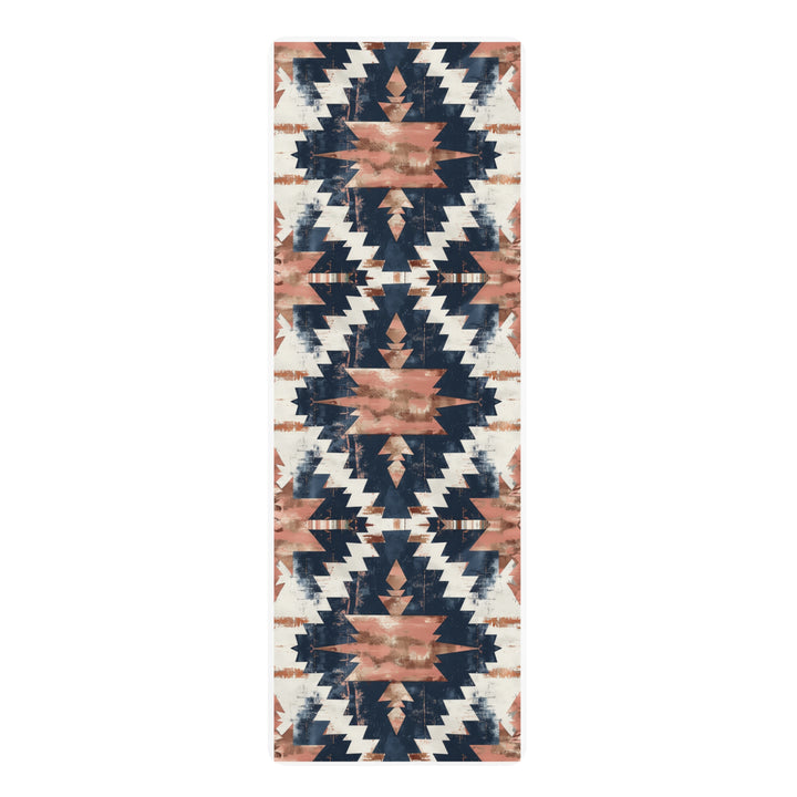 Aztec Yoga Mat with Strap – Western Boho Non-Slip Mat for Women, Christmas Gift, 24"x70", Lightweight & Durable