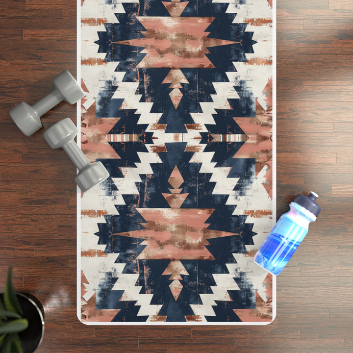 Aztec Yoga Mat with Strap – Western Boho Non-Slip Mat for Women, Christmas Gift, 24"x70", Lightweight & Durable