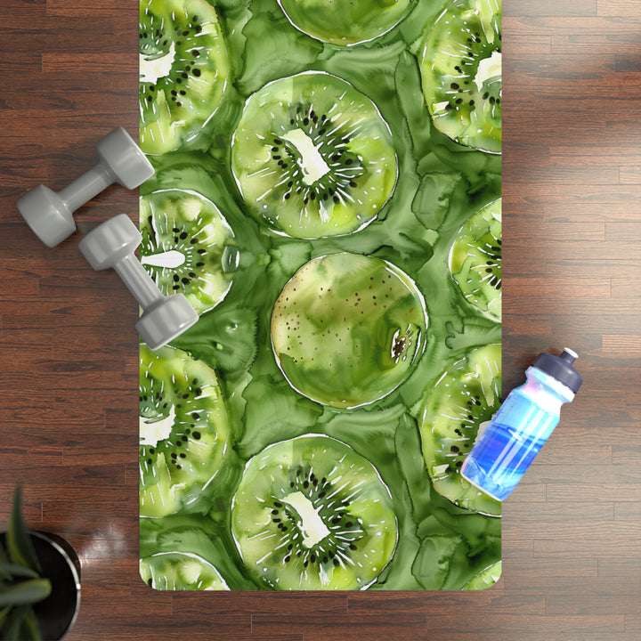 Watercolor Kiwi Yoga Mat – Soft, Anti-Slip & Lightweight with Strap