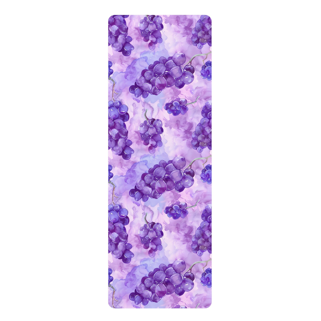Watercolor Grape Yoga Mat – Purple Anti-Slip Mat with Strap for Women