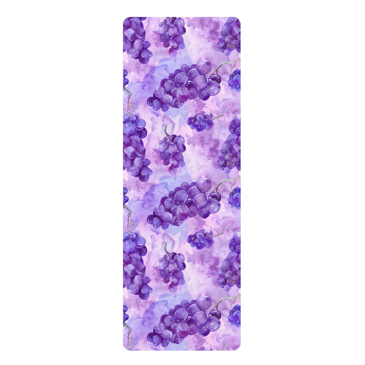 Watercolor Grape Yoga Mat – Purple Anti-Slip Mat with Strap for Women