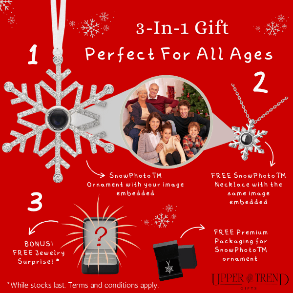 Custom SnowPhoto™ Ornament & Necklace Set